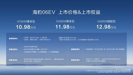 推3款车型比亚迪海豹06ev上市售价10.98-12.98万元
