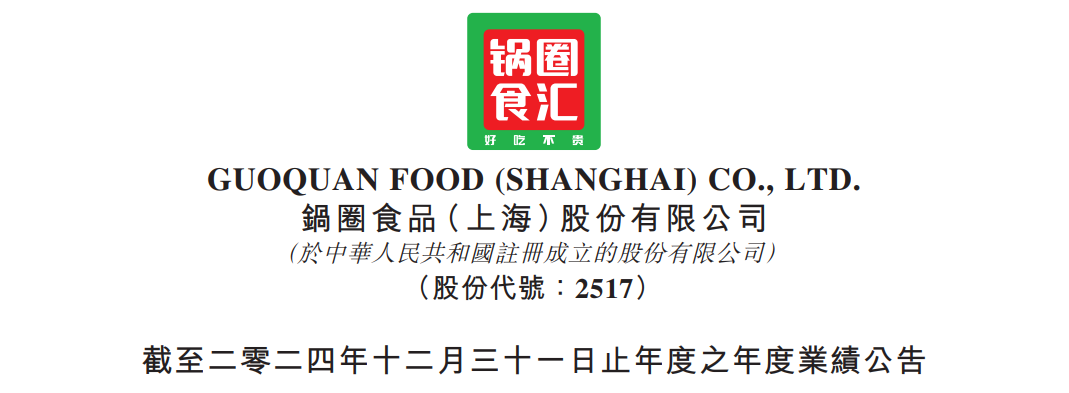 锅圈去年经调整净利降24%,门店数减少157家,毛利率略有下滑